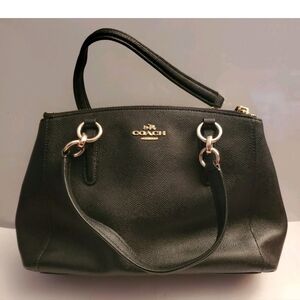 Coach Mini Christie Carryall Black Leather Satchel